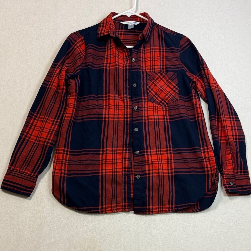 Old Navy Red and Black Plaid Men's Shirt